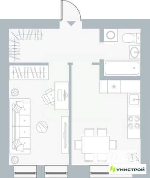 1-к квартира, вторичка, 37м2, 3/5 этаж