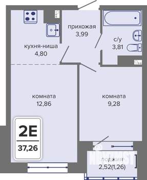 2-к квартира, вторичка, 37м2, 5/14 этаж