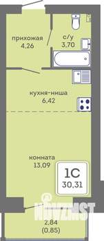 Студия квартира, вторичка, 30м2, 6/7 этаж