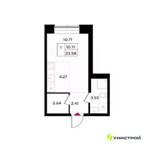 1-к квартира, вторичка, 24м2, 12/25 этаж