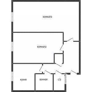 2-к квартира, вторичка, 42м2, 3/5 этаж