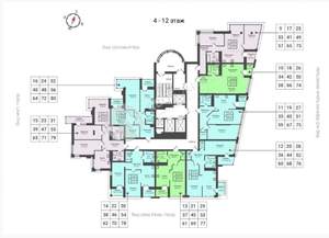 2-к квартира, сданный дом, 73м2, 10/23 этаж