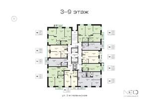 2-к квартира, вторичка, 40м2, 6/9 этаж