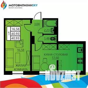 1-к квартира, вторичка, 41м2, 1/12 этаж