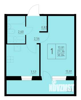 1-к квартира, строящийся дом, 31м2, 10/10 этаж