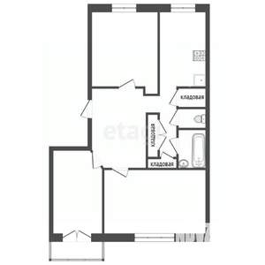 3-к квартира, вторичка, 71м2, 2/2 этаж