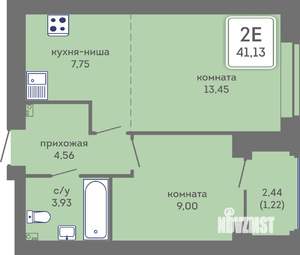 2-к квартира, вторичка, 41м2, 2/7 этаж