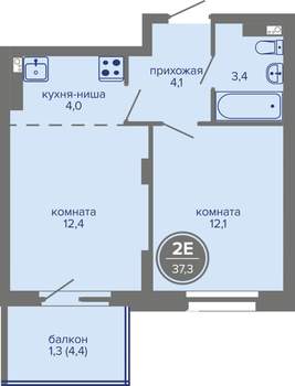 2-к квартира, вторичка, 37м2, 5/26 этаж