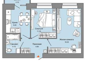 2-к квартира, вторичка, 49м2, 7/9 этаж