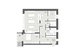 2-к квартира, строящийся дом, 95м2, 3/6 этаж