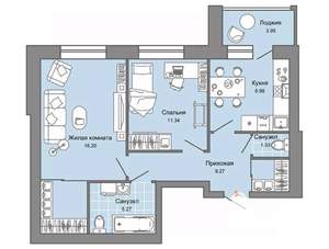 2-к квартира, вторичка, 58м2, 2/8 этаж
