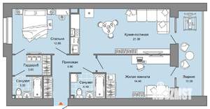 2-к квартира, вторичка, 72м2, 3/8 этаж