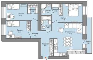 3-к квартира, вторичка, 85м2, 3/8 этаж