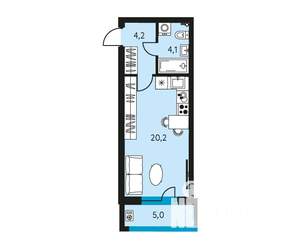 1-к квартира, вторичка, 31м2, 22/30 этаж