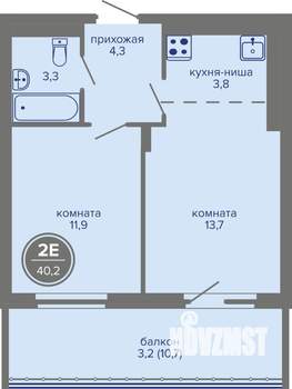 2-к квартира, вторичка, 40м2, 24/26 этаж