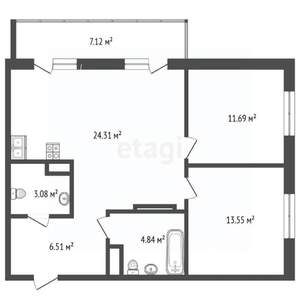 3-к квартира, вторичка, 65м2, 15/25 этаж