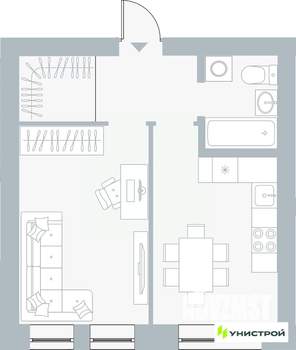 1-к квартира, вторичка, 37м2, 2/5 этаж