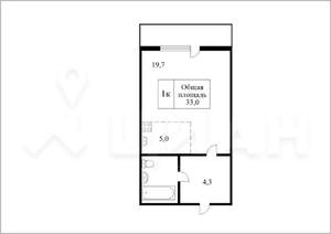 1-к квартира, вторичка, 34м2, 8/9 этаж