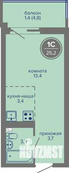 Студия квартира, вторичка, 25м2, 6/26 этаж