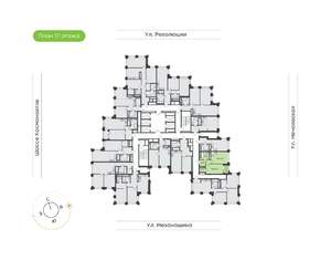 1-к квартира, вторичка, 44м2, 17/30 этаж
