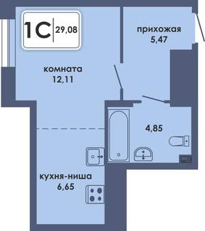 Студия квартира, вторичка, 29м2, 10/10 этаж