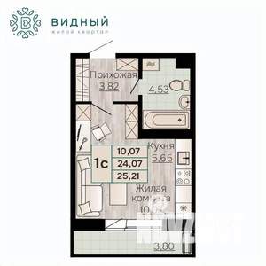 1-к квартира, вторичка, 25м2, 3/8 этаж