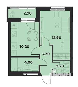 1-к квартира, вторичка, 34м2, 2/15 этаж