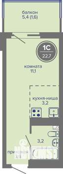 Студия квартира, вторичка, 23м2, 10/26 этаж