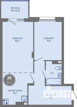 2-к квартира, вторичка, 52м2, 5/26 этаж