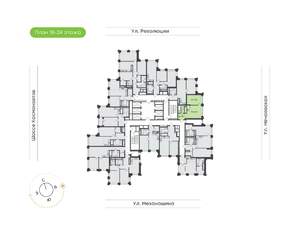 1-к квартира, вторичка, 44м2, 19/30 этаж