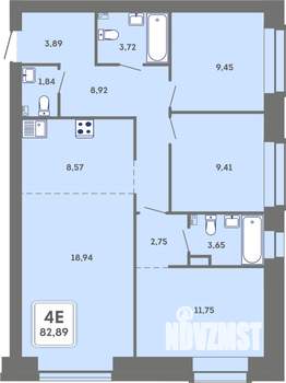 4-к квартира, вторичка, 83м2, 1/7 этаж