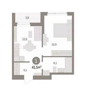 1-к квартира, вторичка, 41м2, 13/16 этаж