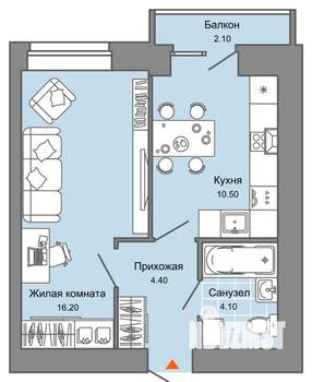 1-к квартира, вторичка, 36м2, 4/8 этаж