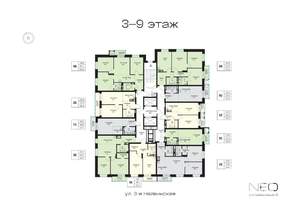 1-к квартира, вторичка, 37м2, 3/9 этаж