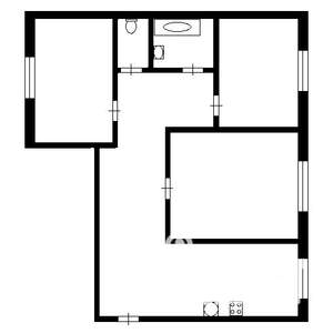 3-к квартира, вторичка, 60м2, 1/5 этаж