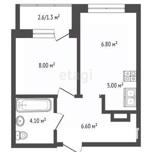 2-к квартира, вторичка, 32м2, 7/25 этаж