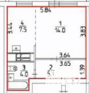1-к квартира, вторичка, 31м2, 9/10 этаж