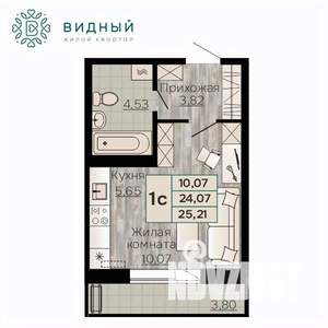1-к квартира, вторичка, 25м2, 3/8 этаж