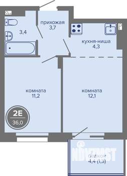 2-к квартира, вторичка, 36м2, 7/26 этаж
