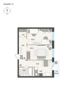 3-к квартира, вторичка, 58м2, 3/6 этаж
