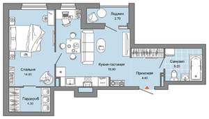 1-к квартира, вторичка, 51м2, 9/15 этаж