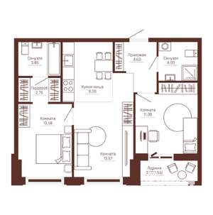 3-к квартира, вторичка, 60м2, 4/10 этаж