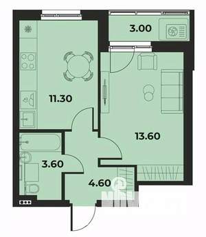 1-к квартира, вторичка, 35м2, 6/15 этаж