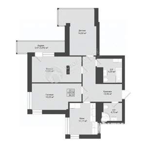 3-к квартира, сданный дом, 87м2, 10/25 этаж