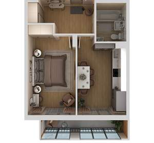 1-к квартира, вторичка, 37м2, 3/9 этаж