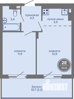 2-к квартира, вторичка, 41м2, 6/26 этаж