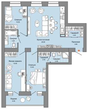 3-к квартира, вторичка, 88м2, 3/8 этаж