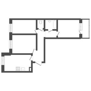 3-к квартира, сданный дом, 71м2, 10/16 этаж