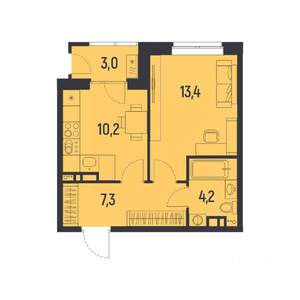 1-к квартира, вторичка, 37м2, 10/12 этаж