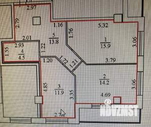 2-к квартира, вторичка, 60м2, 11/25 этаж
